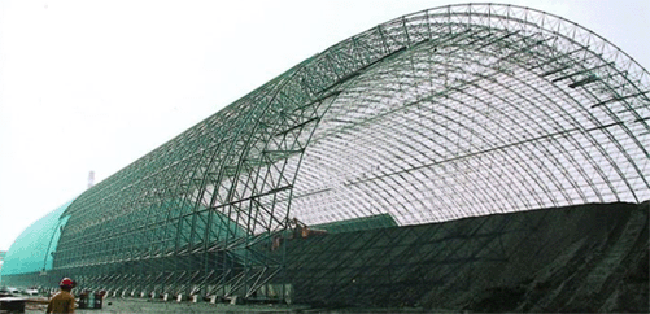 东丽热电厂螺栓球网架干煤棚